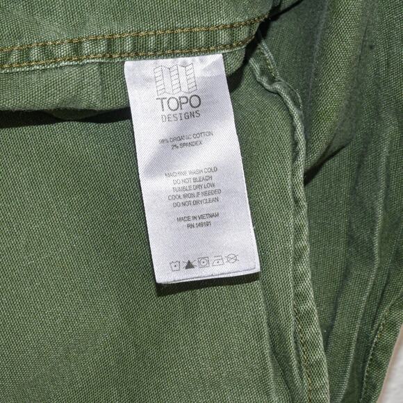 TOPO Designs Men's Short Sleeve Button up Shirt Organic Cotton Size Medium - Picture 6 of 7